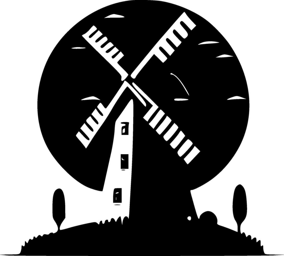 windmolen - hoog kwaliteit vector logo - vector illustratie ideaal voor t-shirt grafisch