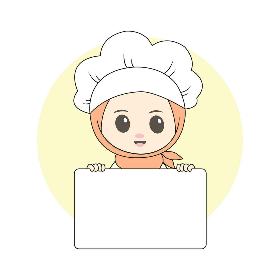 schattig meisje chef vector