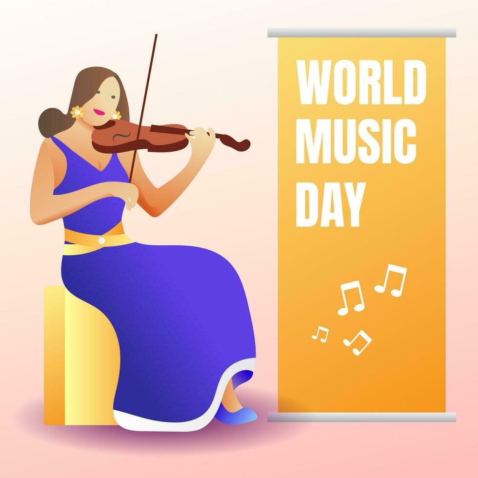 helling wereld muziek- dag illustratie. - vector. vector