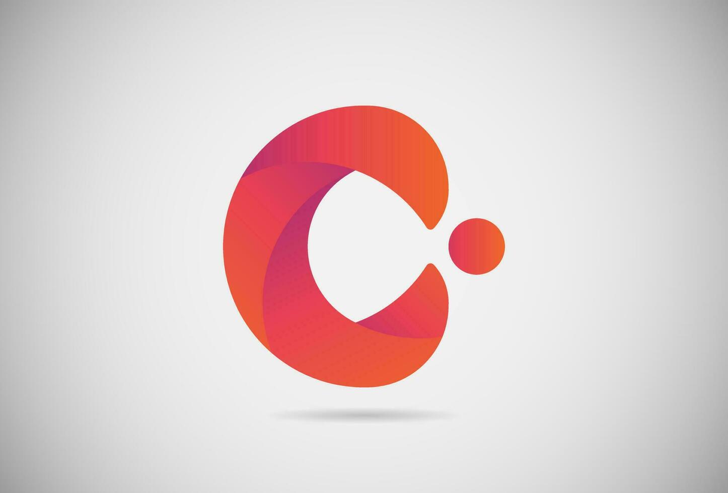 brief c logo helling gemakkelijk elegant vlak ontwerp. creatief logo vector voor bedrijf of evenement. abstract doopvont en alfabet modern logo. Purper roze en oranje helling logo.