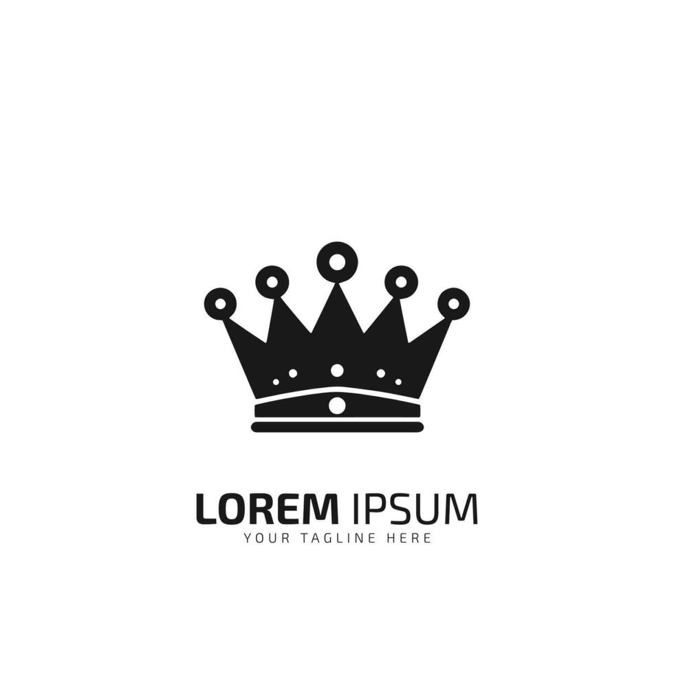 zwart kroon minimaal logo icoon silhouet geïsoleerd Aan wit achtergrond vector