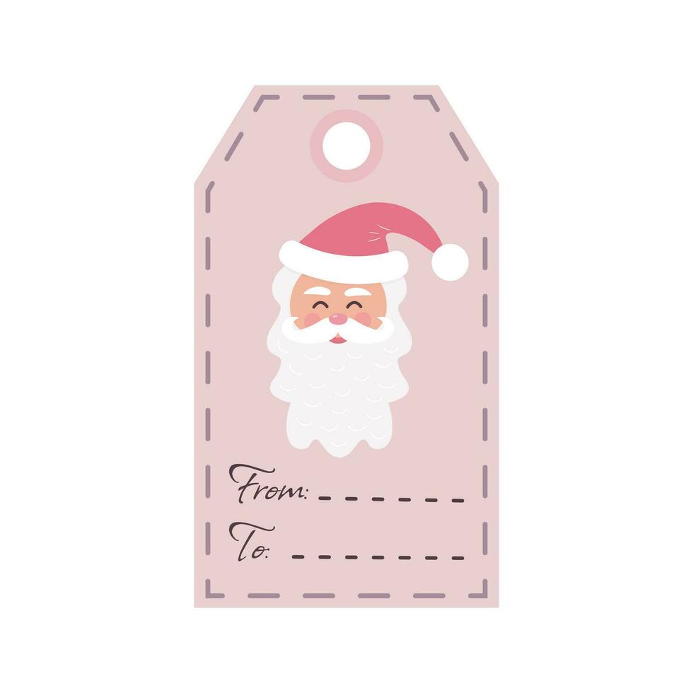 Kerstmis label met de kerstman claus. vakantie geschenk etiket sjabloon. vector