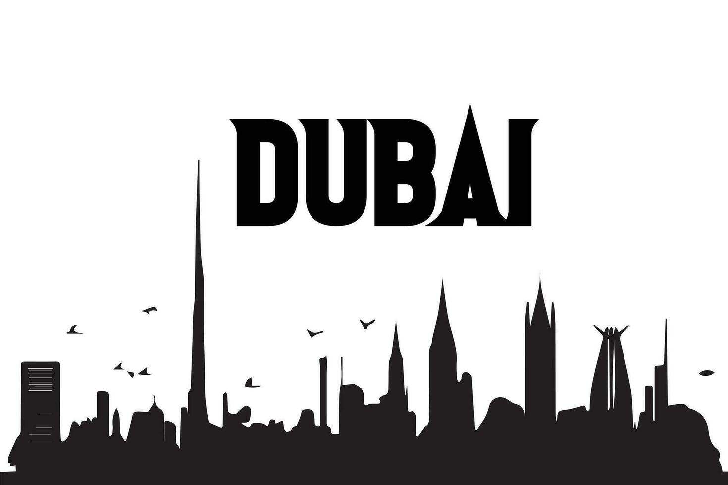 silhouet Dubai stad vector illustratie