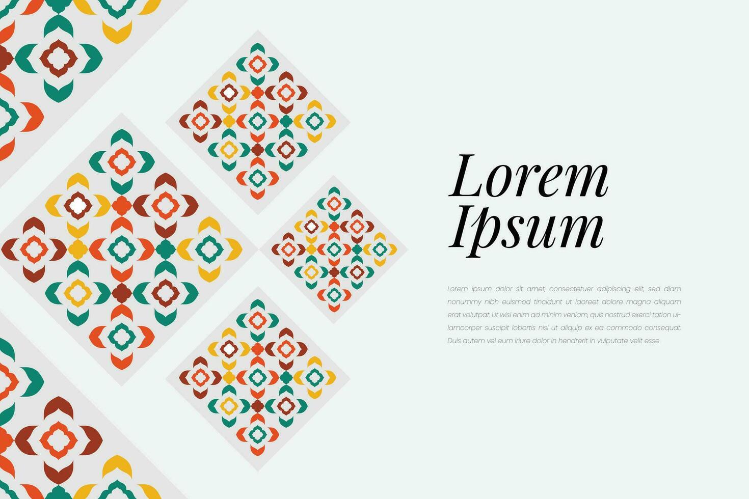 Islamitisch decoratief achtergrond in Arabisch kleurrijk. gemakkelijk meetkundig mozaïek- met kleurrijk Islamitisch sier- details. vector