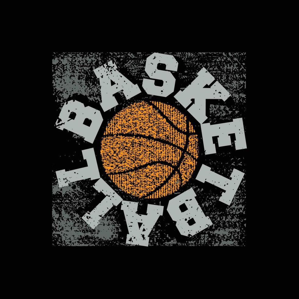 illustratie basketbal. sport typografie, t-shirt grafiek, poster, banier, folder, afdrukken en ansichtkaart vector