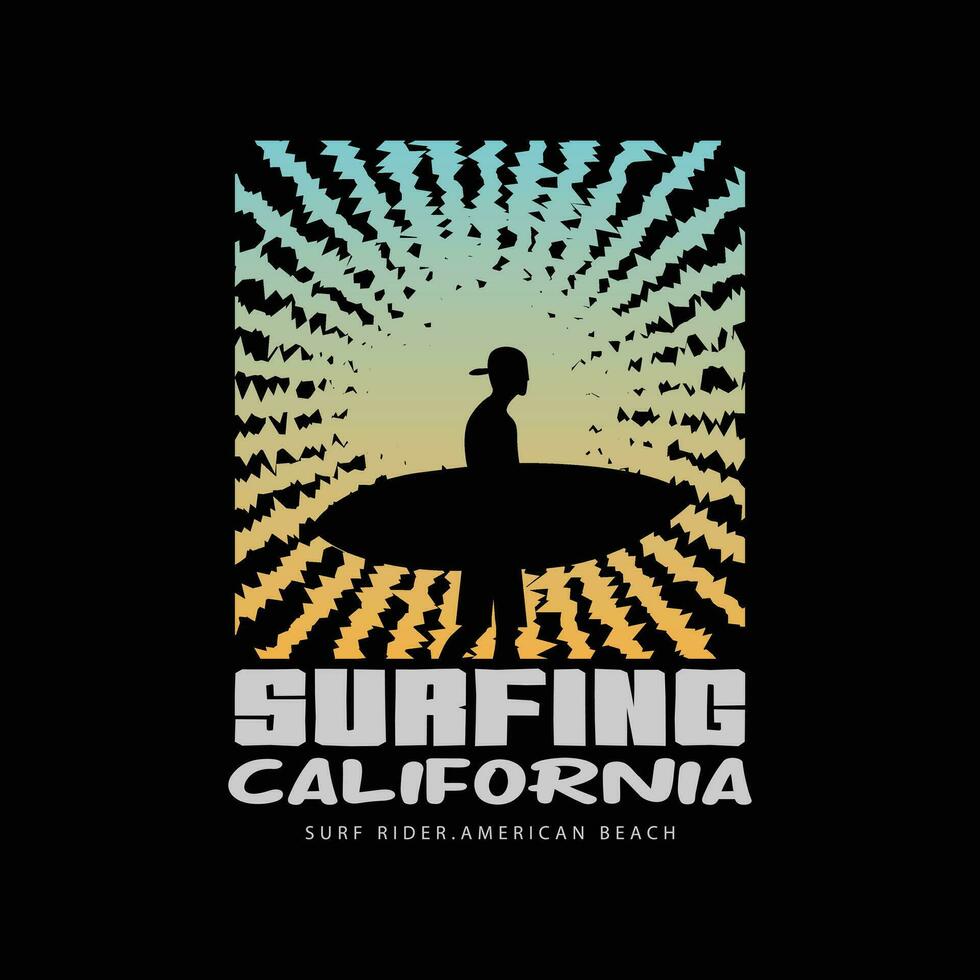 Californië surfing vector illustratie en typografie, perfect voor t-shirts, hoodies, prints enz.