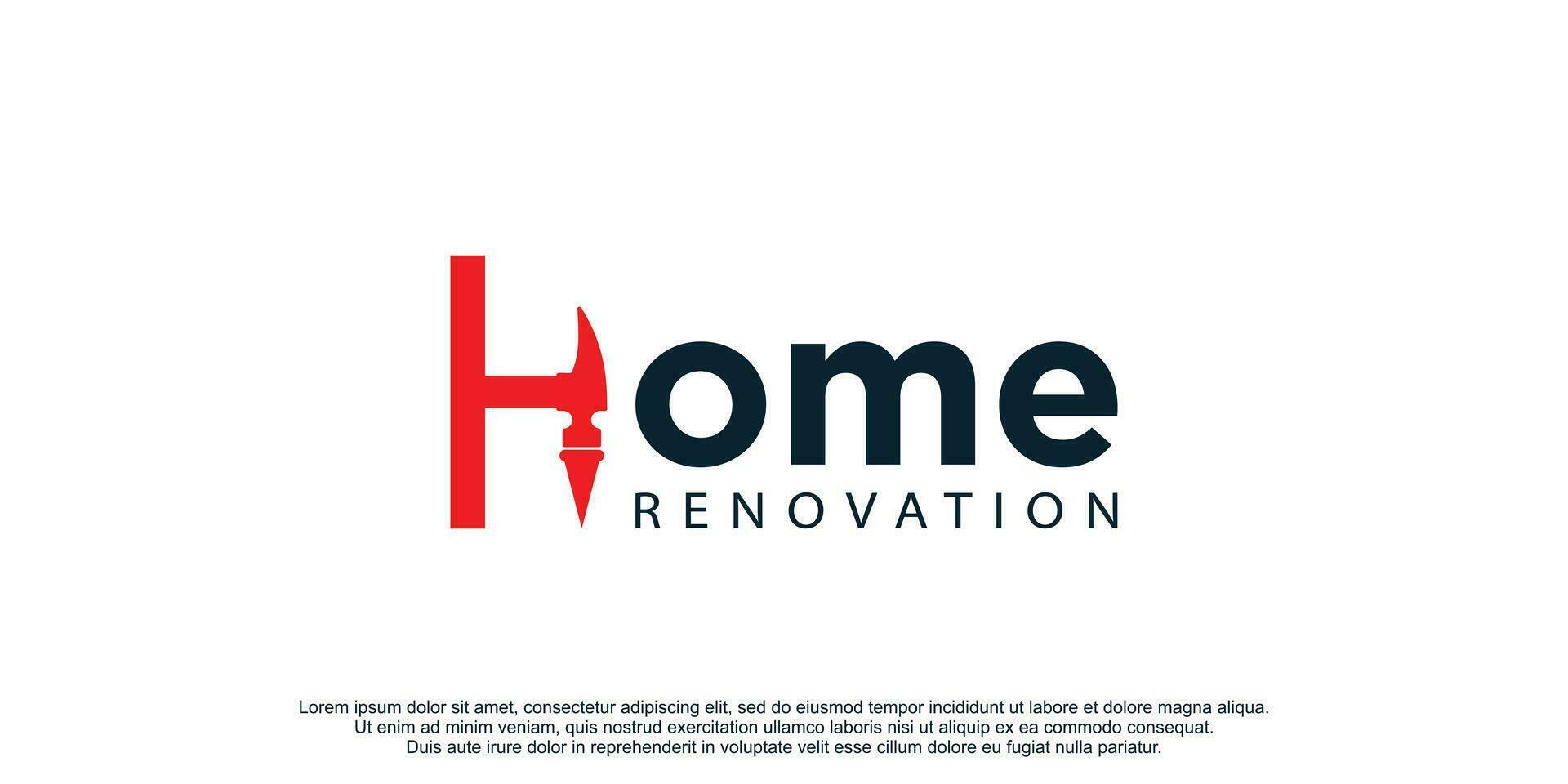 huis logo vector met creatief concept voor renovatie bouwbedrijf premium vector