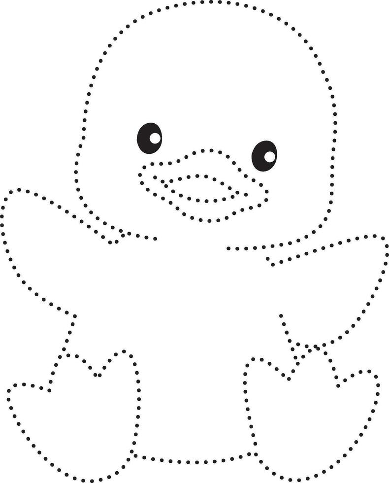 eend dier stippel lijn praktijk trek tekenfilm tekening kawaii anime kleur bladzijde schattig illustratie tekening klem kunst karakter chibi manga grappig vector