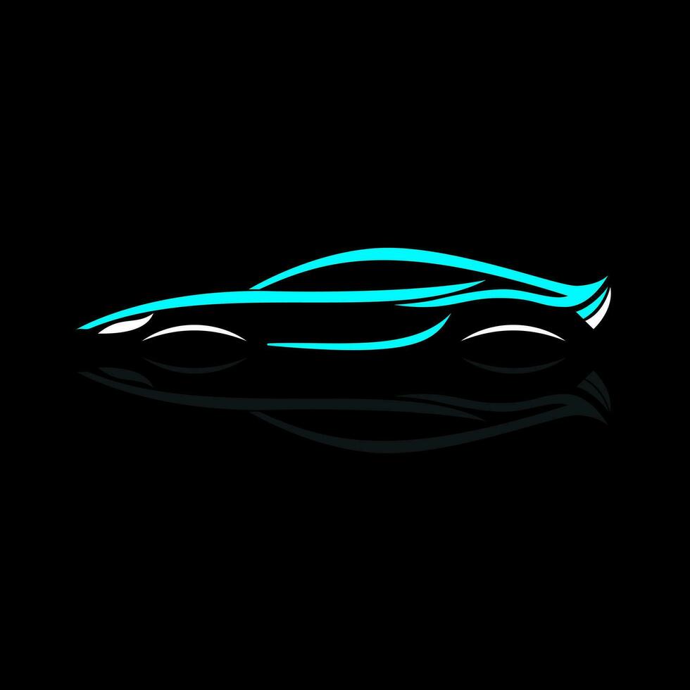 auto schaduw schets logo ontwerp vector sjabloon