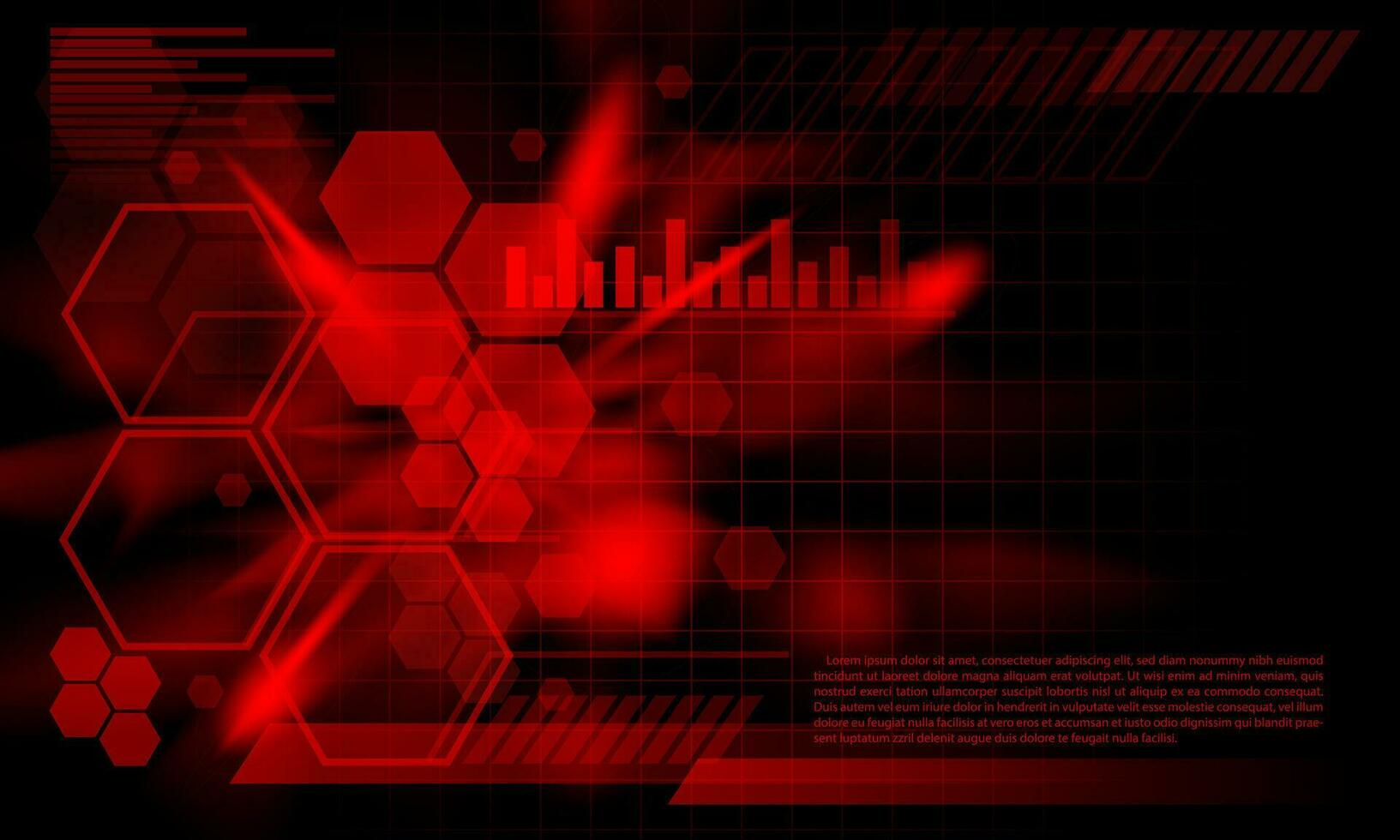 technologie rood zeshoek hud Scherm toezicht houden op Gevaar meetkundig ontwerp modern futuristische creatief achtergrond vector