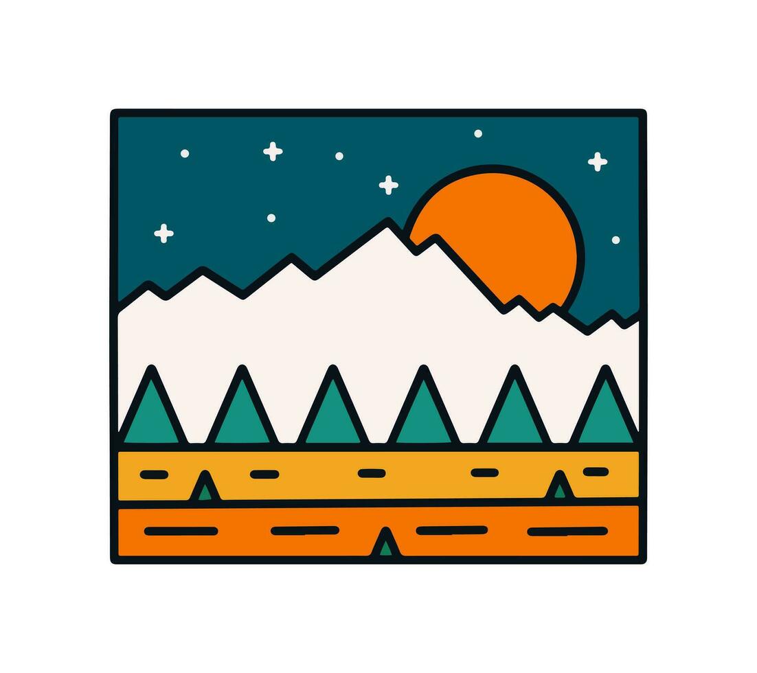 Wyoming groots teton nationaal park vector ontwerp voor insigne, lapje, sticker en t overhemd grafisch illustratie