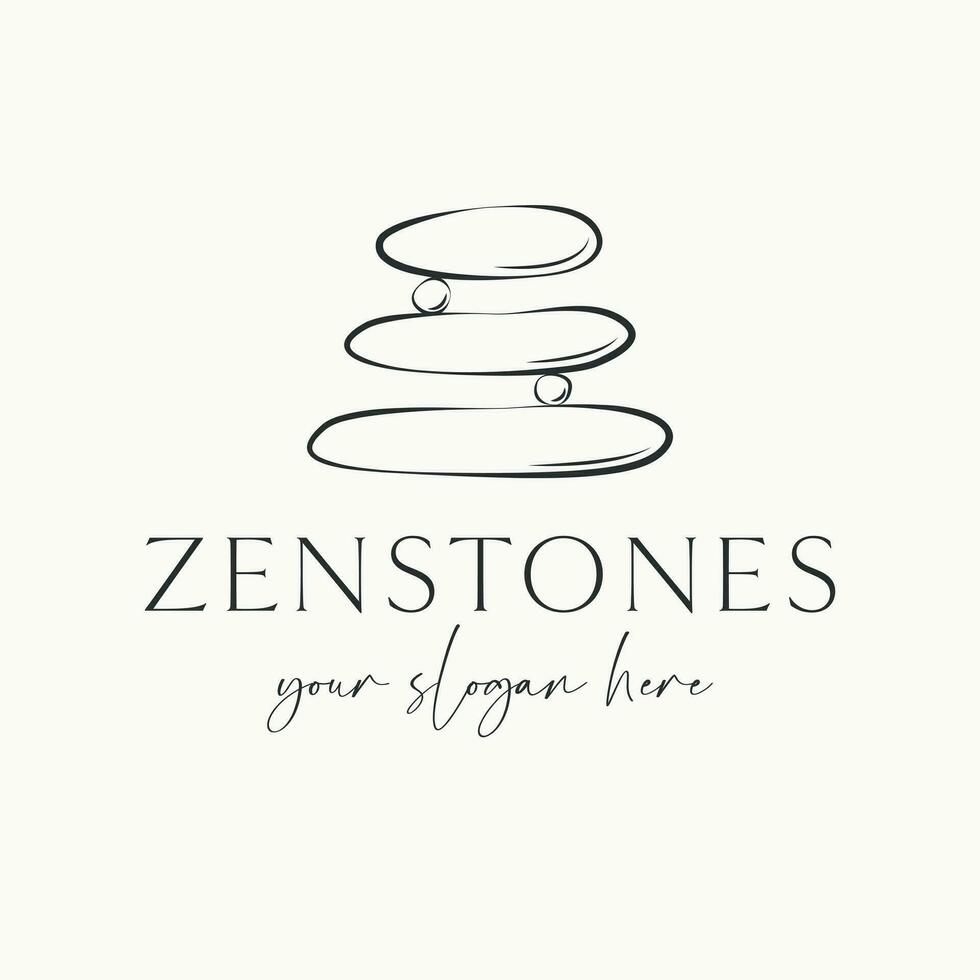 zenstenen vector logo ontwerp. balans stenen logo. yoga en meditatie logo sjabloon.