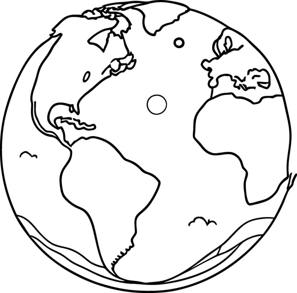 eco aarde planeet icoon tekening zwart cirkel van wereldbol wereld milieu dag hand- trek schets logo concept vector illustratie