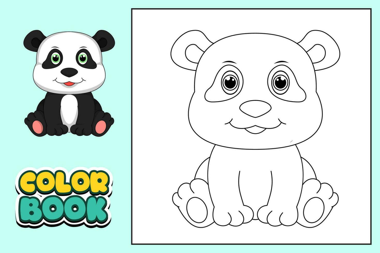 kleur boek voor kinderen panda vector