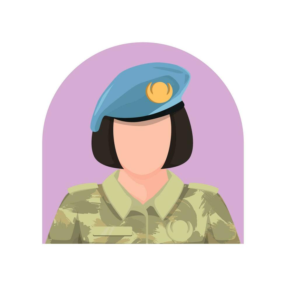 vrouw leger tekenfilm en leger icoon. illustratie vector ontwerp