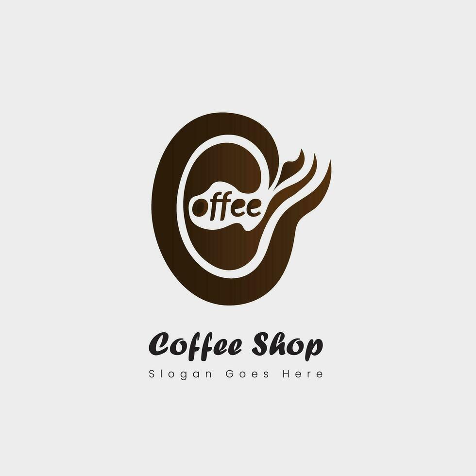 koffie mok ontwerp logo vector