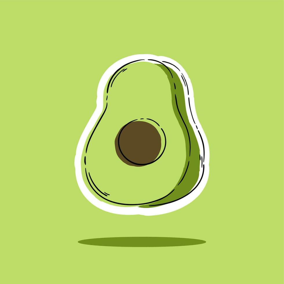 avocado fruit tekenfilm vector icoon illustratie. voedsel fruit avocado hand- getrokken
