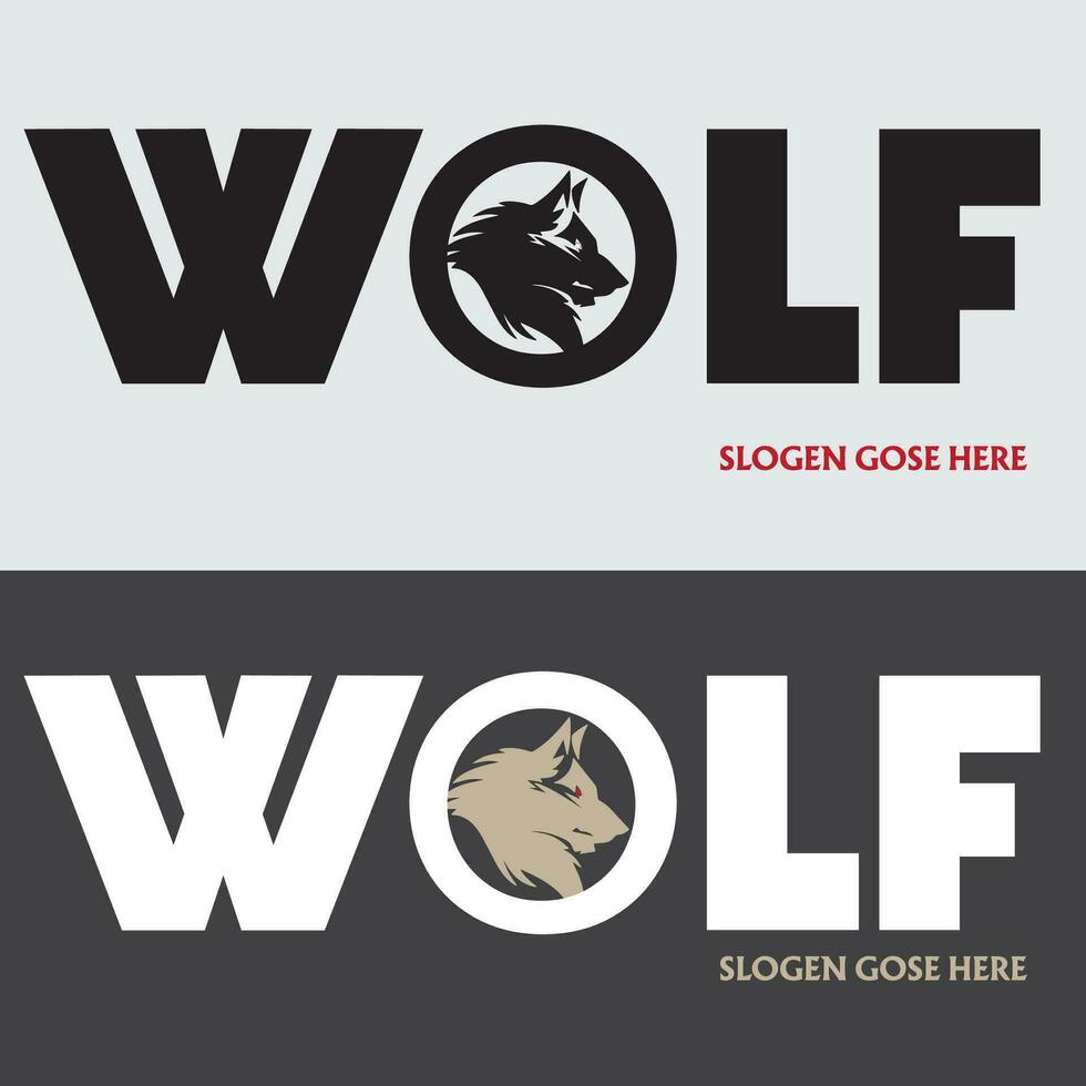 wolf hoofd icoon logo dieren in het wild icoon vector