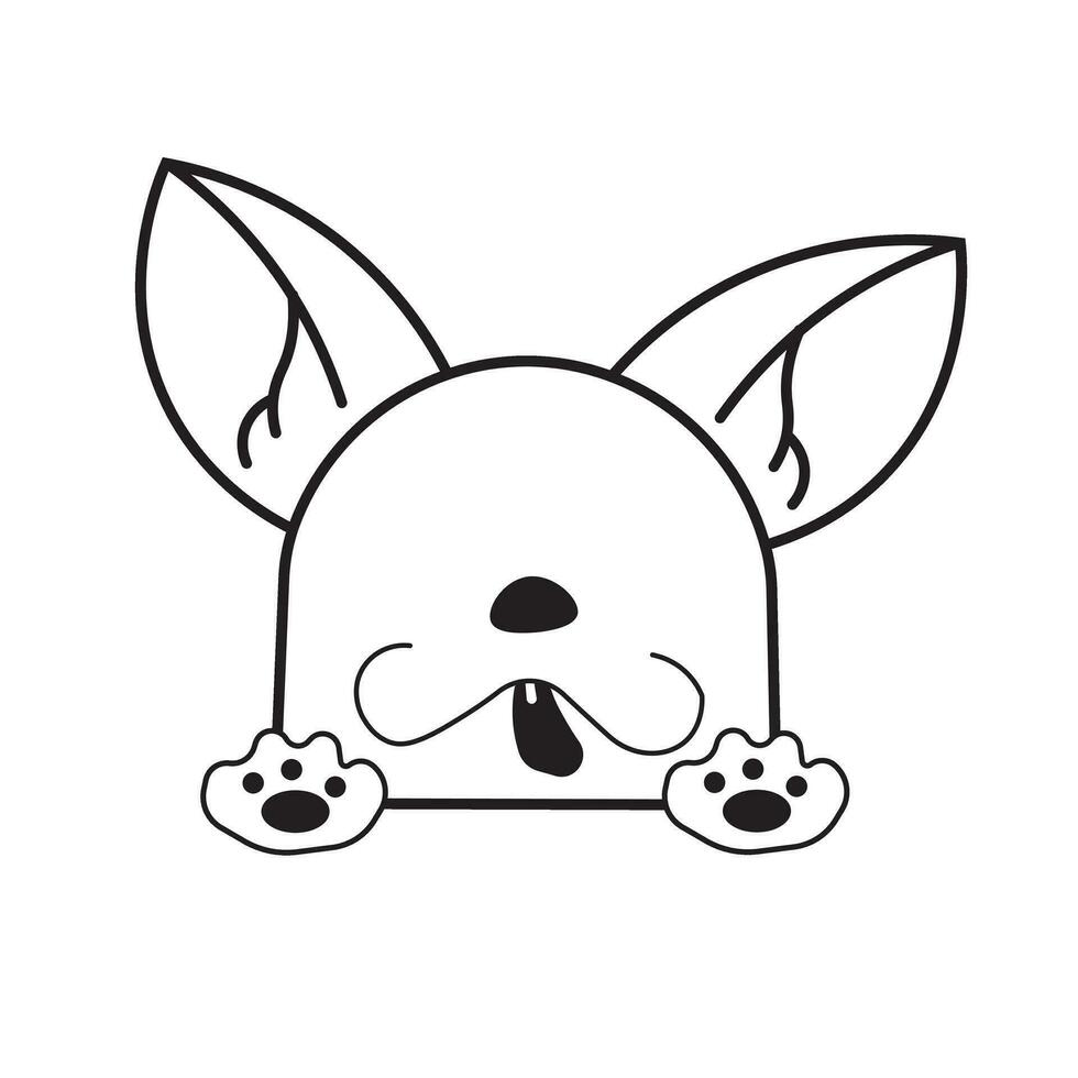 vector illustratie van een schattig honden hoofd ontwerp in zwart en wit en gezichtsloos stijl. geschikt voor logo, icoon, huisdier winkel, website, sticker, t-shirt ontwerp, bedrijf, advertentie, poster, sjabloon.