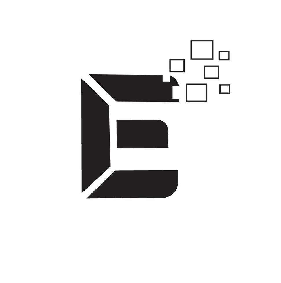 e brief logo ontwerp vector illustratie met zwart en wit kleur silhouet stijl. esthetisch ontwerp. geschikt voor logo, icoon, website, t-shirt ontwerp, bedrijf, gemeenschap, concept.