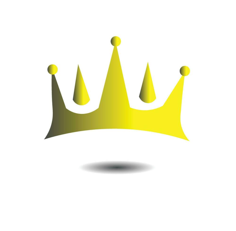 3d logo illustratie. kroon met helling kleur en schaduw. geschikt voor logo's, pictogrammen, t-shirt ontwerpen, affiches. vector