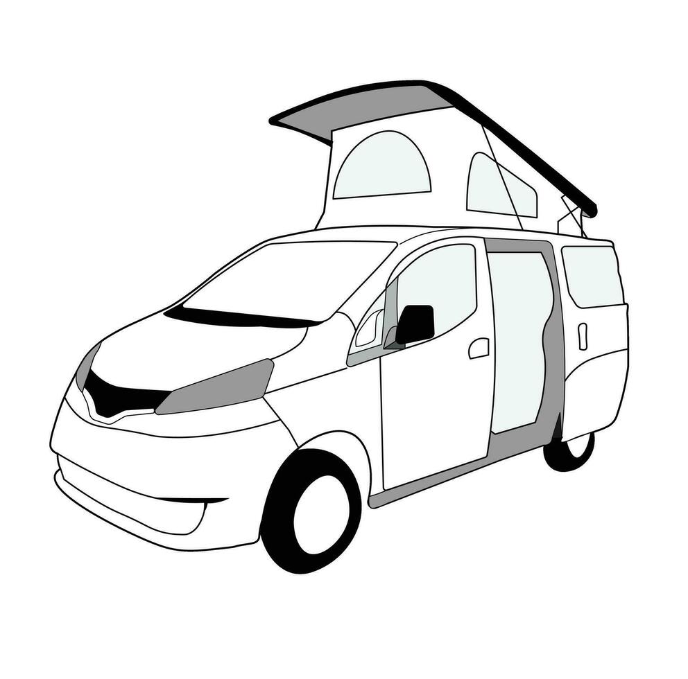 logo ontwerp vector illustratie. premie camper busje silhouet geïsoleerd. campers. vakantie. geschikt voor logo's, pictogrammen, camper busje gemeenschappen, affiches, promoties, advertenties.