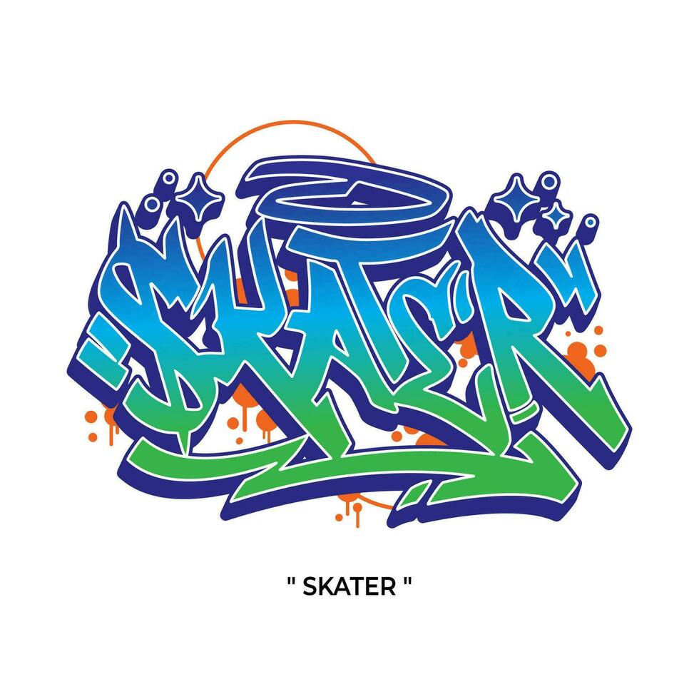 schaatser tekst leuze streetwear met stedelijk graffiti stijl straat kunst vector logo icoon illustratie ontwerp voor mode grafisch t-shirt en poster afdrukken