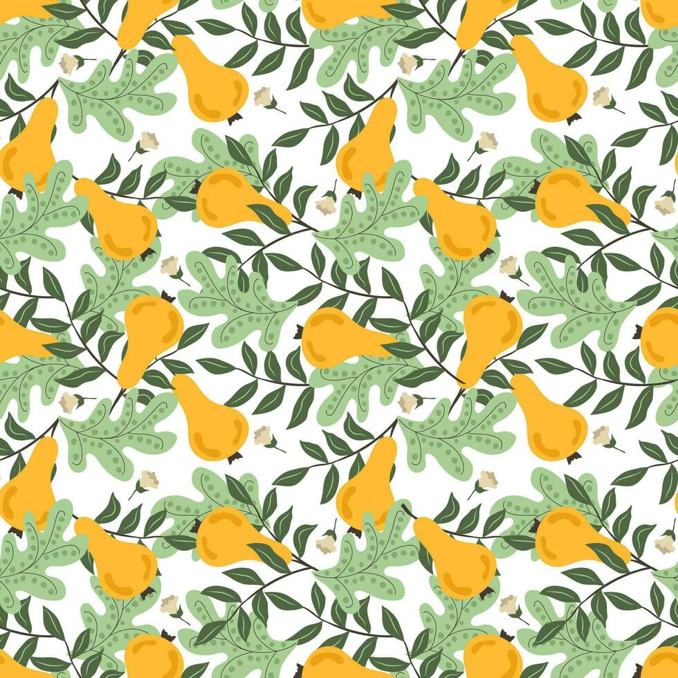 peren in bladeren. bloemen patroon. naadloos patroon, vector illustratie