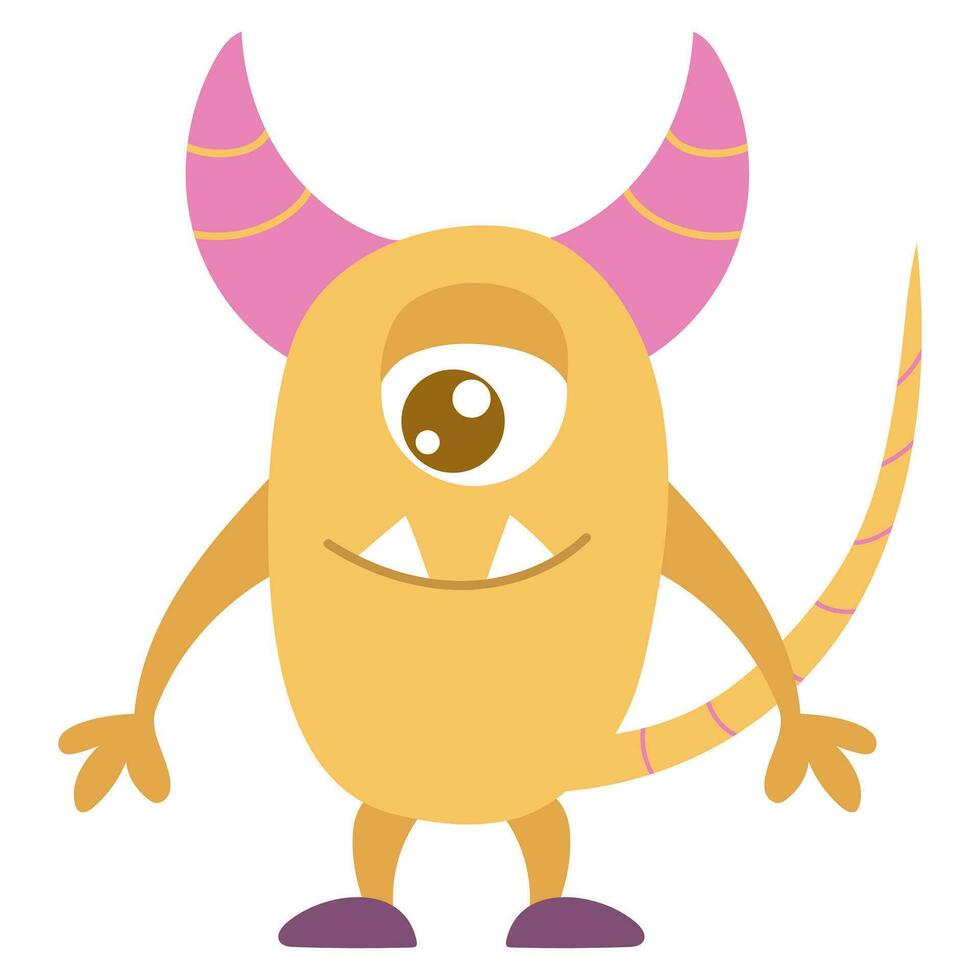 schattig tekenfilm monster, buitenaards wezen. vector illustratie Aan een wit achtergrond.