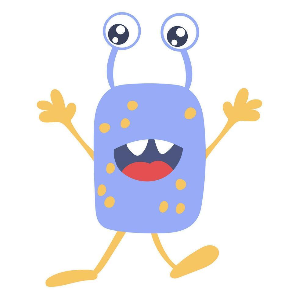 schattig tekenfilm monster, buitenaards wezen. vector illustratie Aan een wit achtergrond.