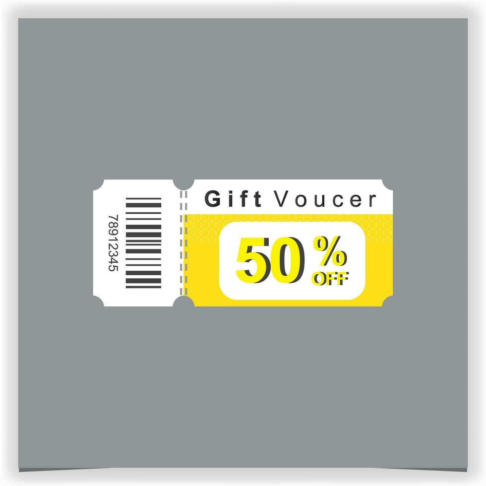 geschenk tegoedbon sjabloon geïsoleerd Aan grijs achtergrond korting coupon 50 uit Promotie uitverkoop premie illustratie sjabloon vector eps 10