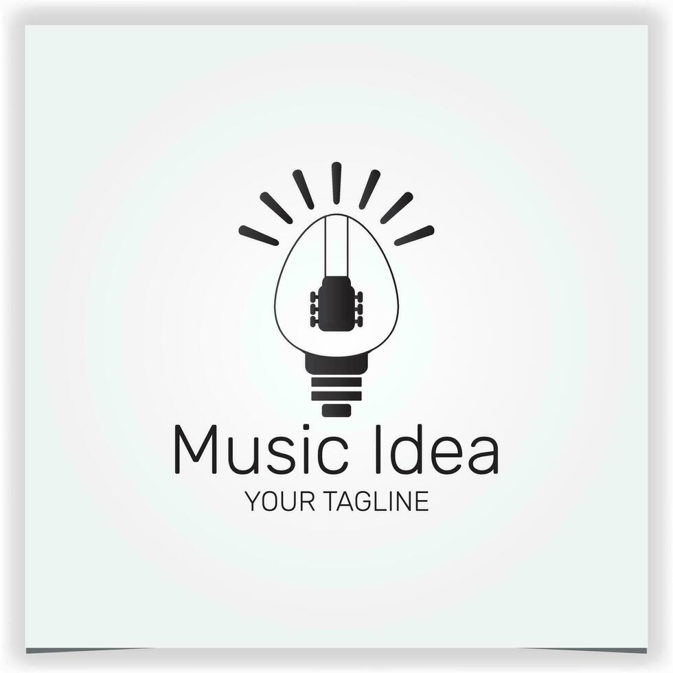 licht lamp en gitaar muziek- creatief innovatie idee logo ontwerp creatief premie elegant sjabloon vector eps 10