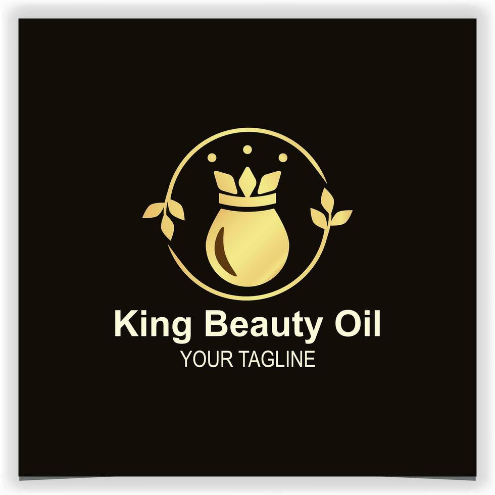 luxe goud koningin schoonheid olie logo premie elegant sjabloon vector eps 10