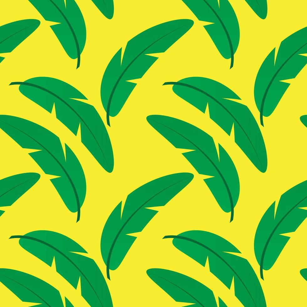 banaan bladeren bloemen naadloos Pettern achtergrond ontwerp vector