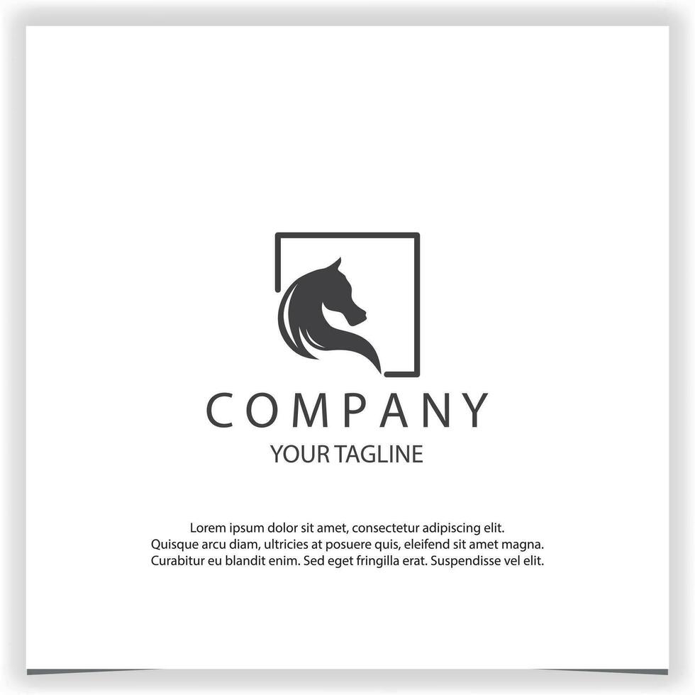 combineren dozen en paard hoofden in een uniek en interessant concept logo creatief premie elegant sjabloon vector eps 10