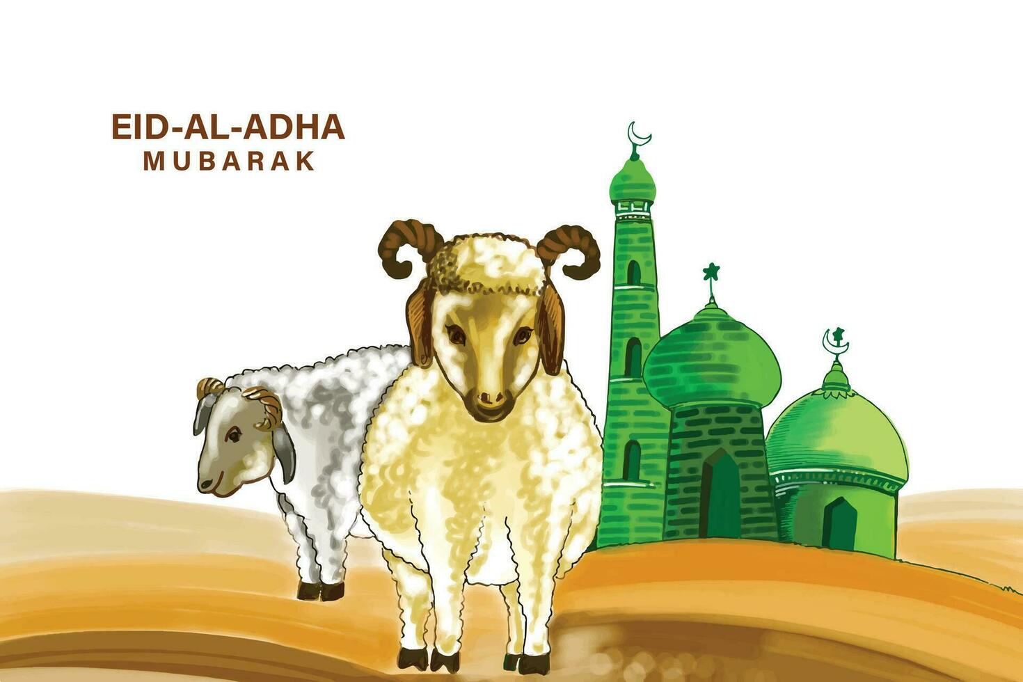 eid al adha mubarak festivalkaart achtergrond vector