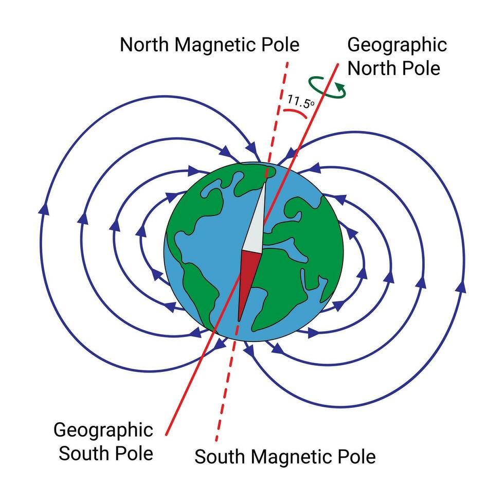 magnetisch veld- van de aarde vector