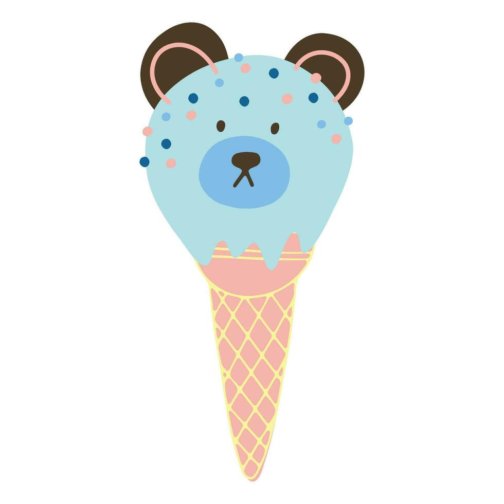 vector illustraties van schattig dieren ijs room teddy beer.