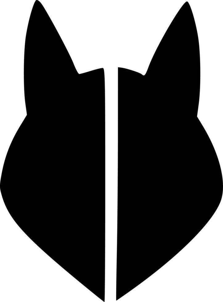 zwart wolf icoon vector