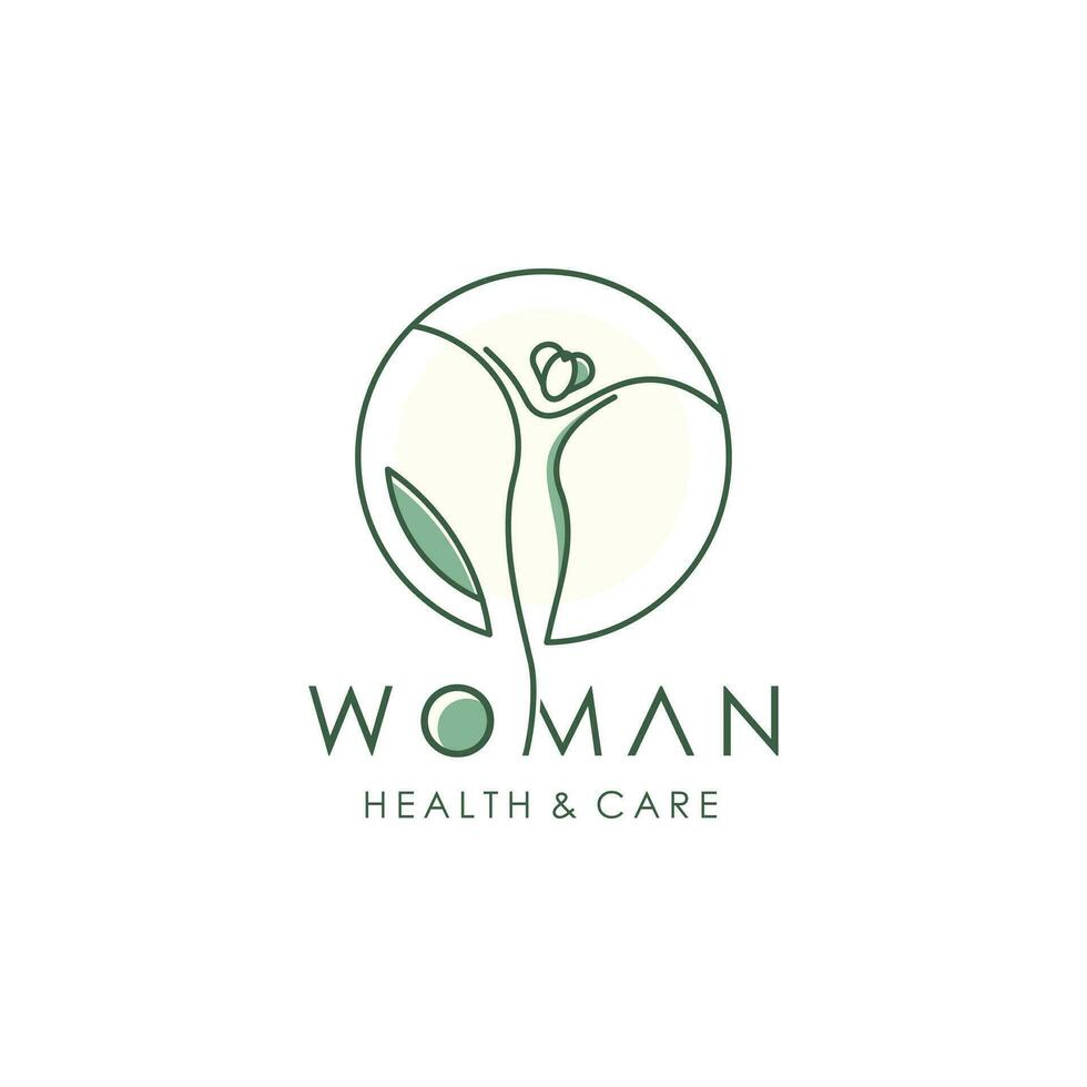 vrouw Gezondheid logo ontwerp idee vector