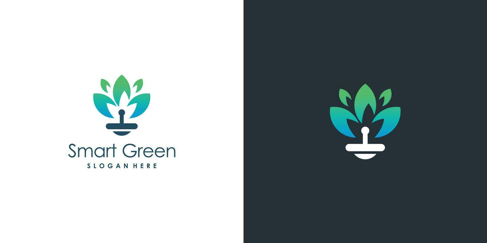 slim groen logo ontwerp verzameling met natuur concept vector