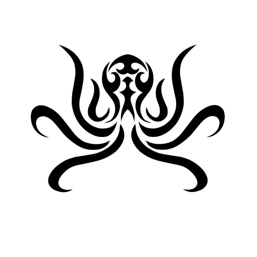 illustratie vector grafisch van tribal kunst ontwerp Octopus tatto