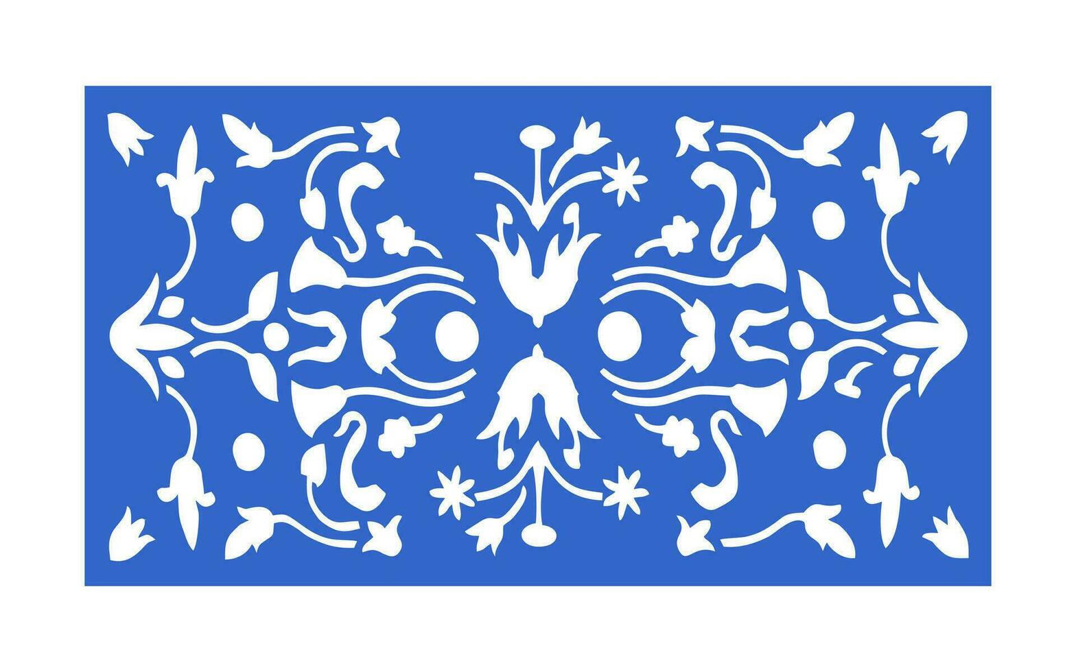 decoratief blauw patronen, islamitisch, bloemen en meetkundig sjabloon voor cnc laser snijdend vector