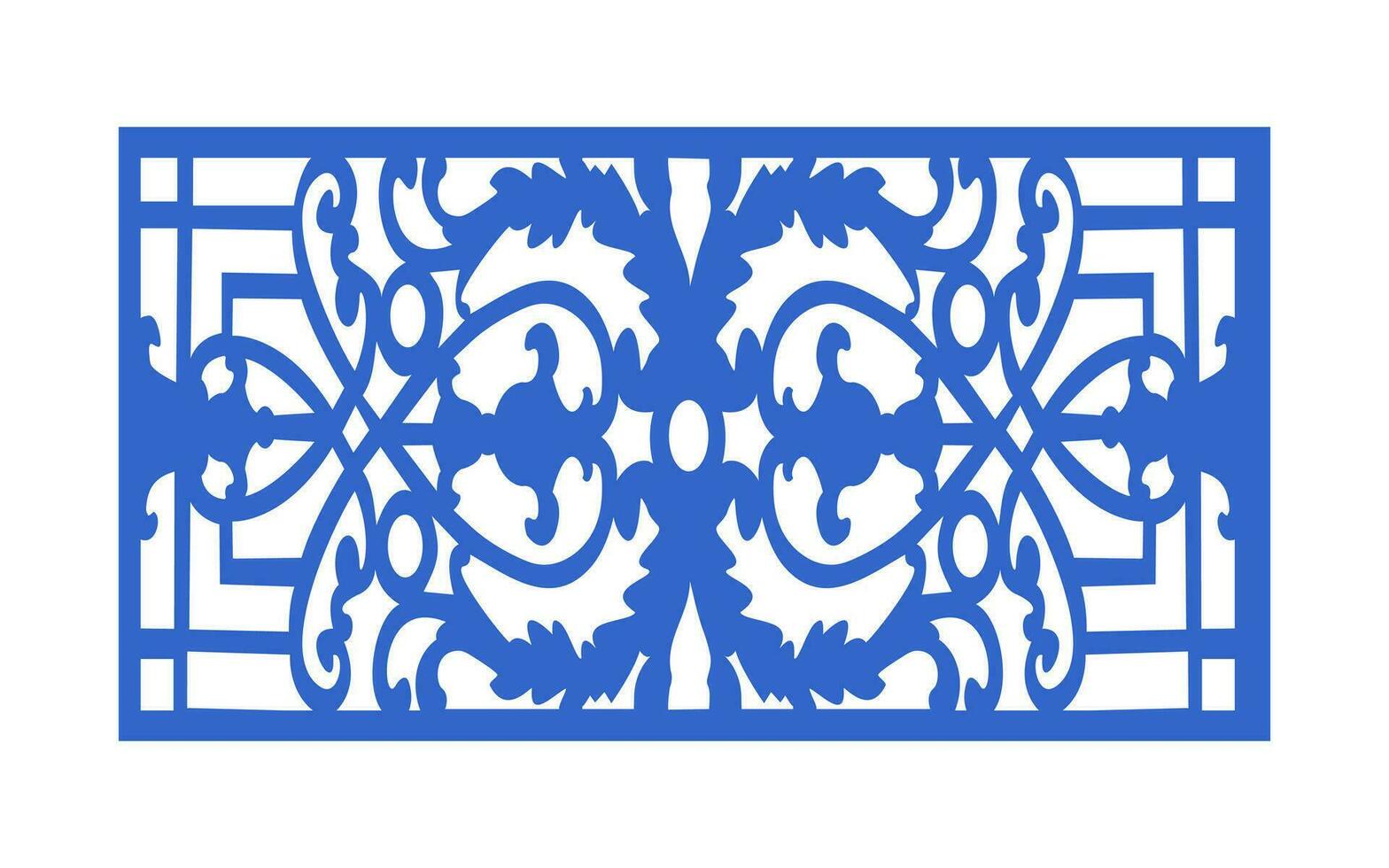 decoratief blauw patronen, islamitisch, bloemen en meetkundig sjabloon voor cnc laser snijdend vector