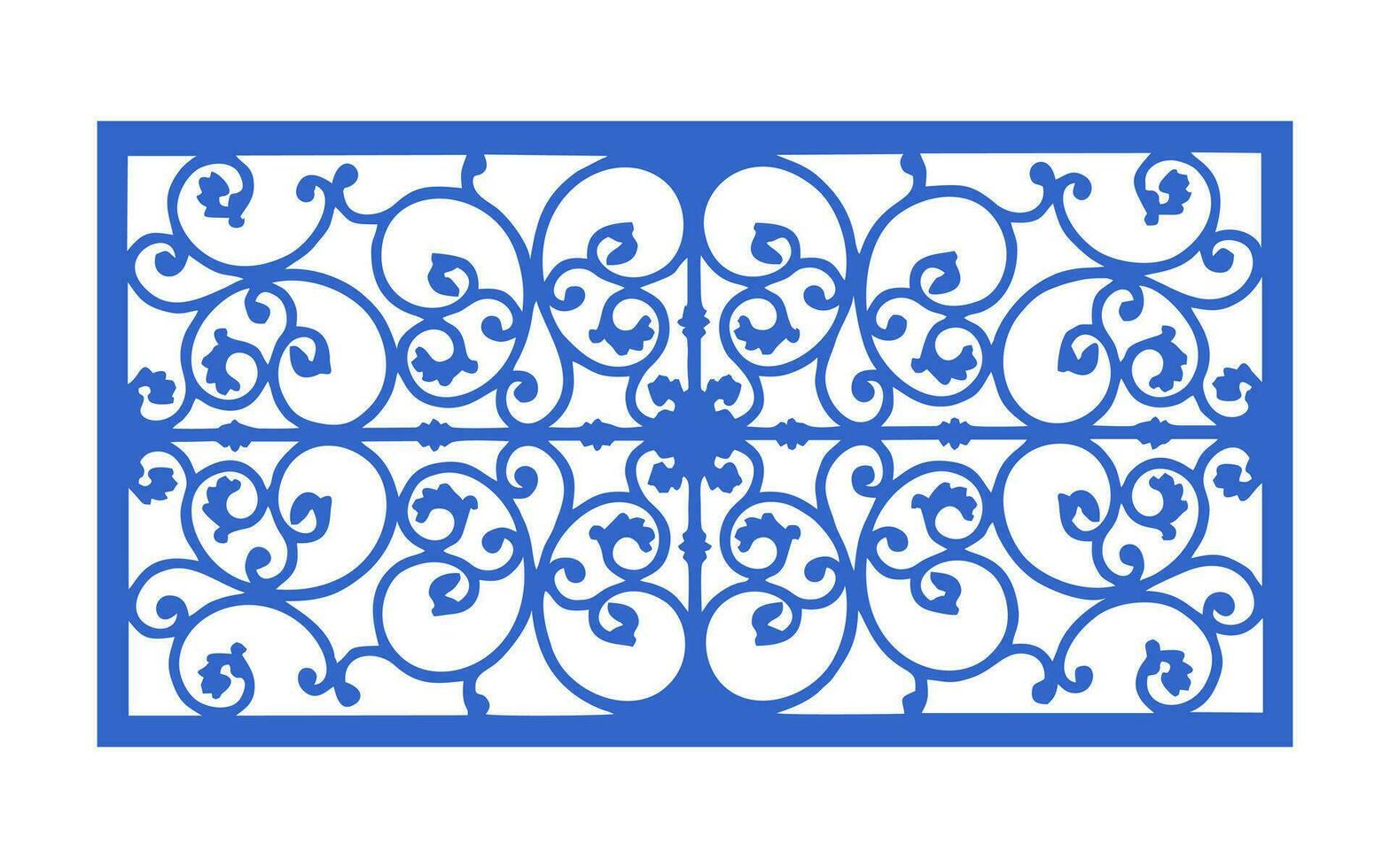 decoratief blauw patronen, islamitisch, bloemen en meetkundig sjabloon voor cnc laser snijdend vector