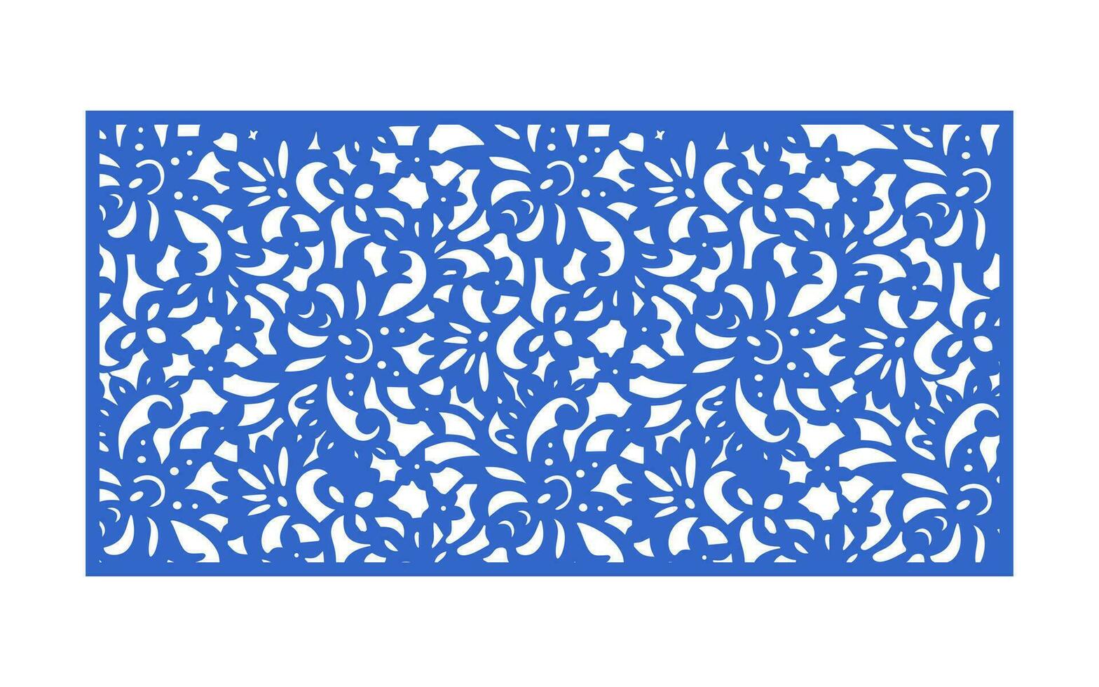 decoratief blauw patronen, islamitisch, bloemen en meetkundig sjabloon voor cnc laser snijdend vector