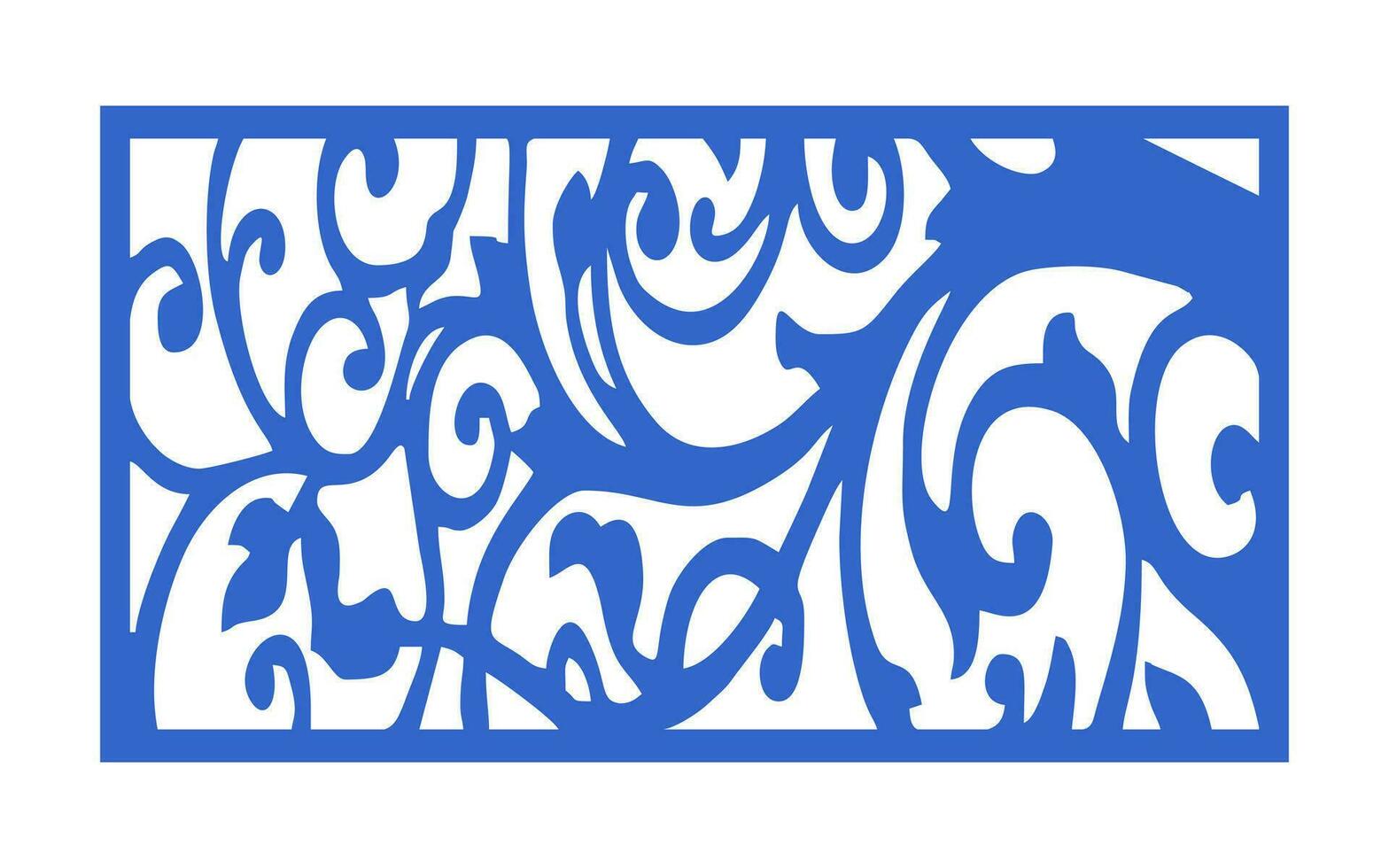 decoratief blauw patronen, islamitisch, bloemen en meetkundig sjabloon voor cnc laser snijdend vector