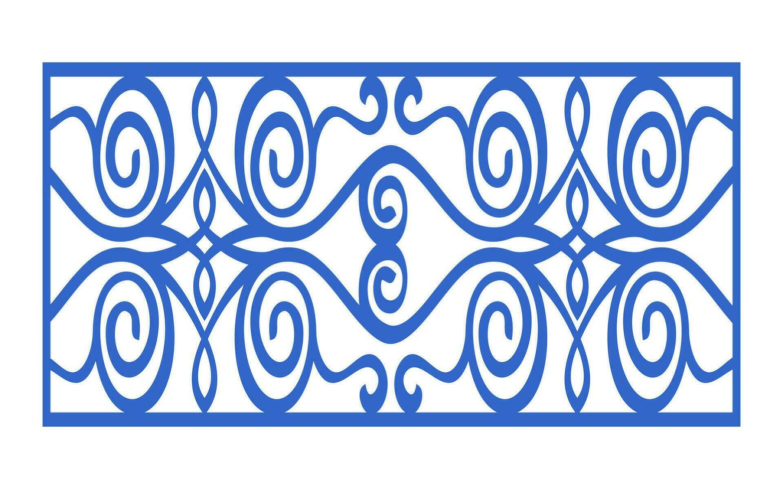 decoratief blauw patronen, islamitisch, bloemen en meetkundig sjabloon voor cnc laser snijdend vector