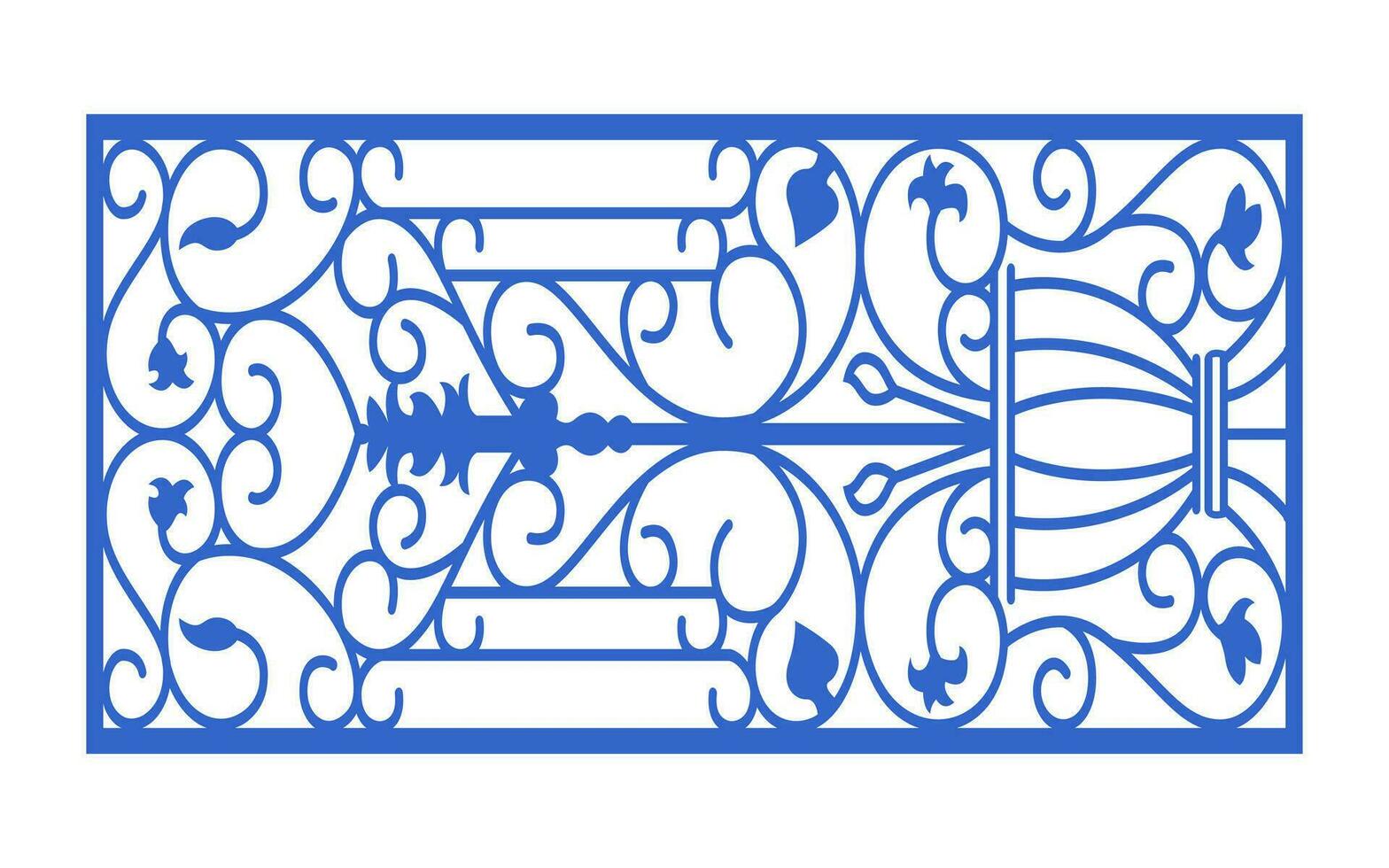 decoratief blauw patronen, islamitisch, bloemen en meetkundig sjabloon voor cnc laser snijdend vector