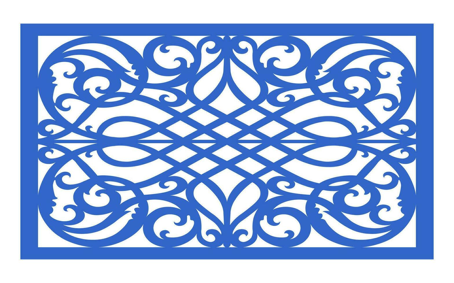 decoratief blauw patronen, islamitisch, bloemen en meetkundig sjabloon voor cnc laser snijdend vector